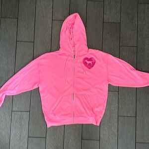 Pink hooded zip up